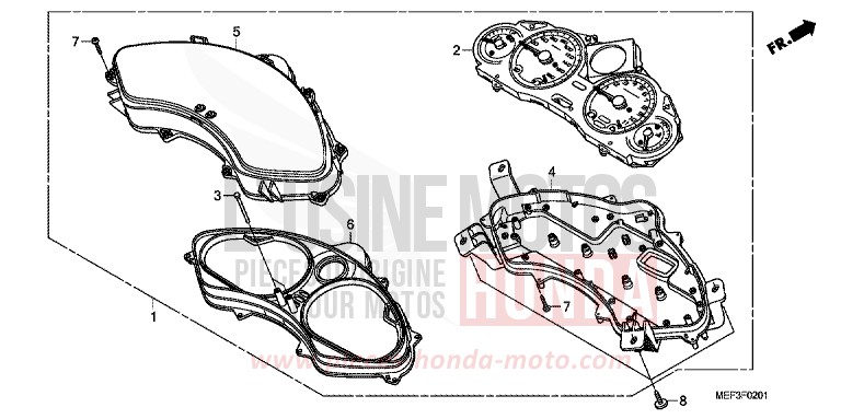 DREHZAHLMESSER (FJS400D9/FJS400A) von SW-T400 ABS PEARL SUNBEAM WHITE (NHA66) von 2009
